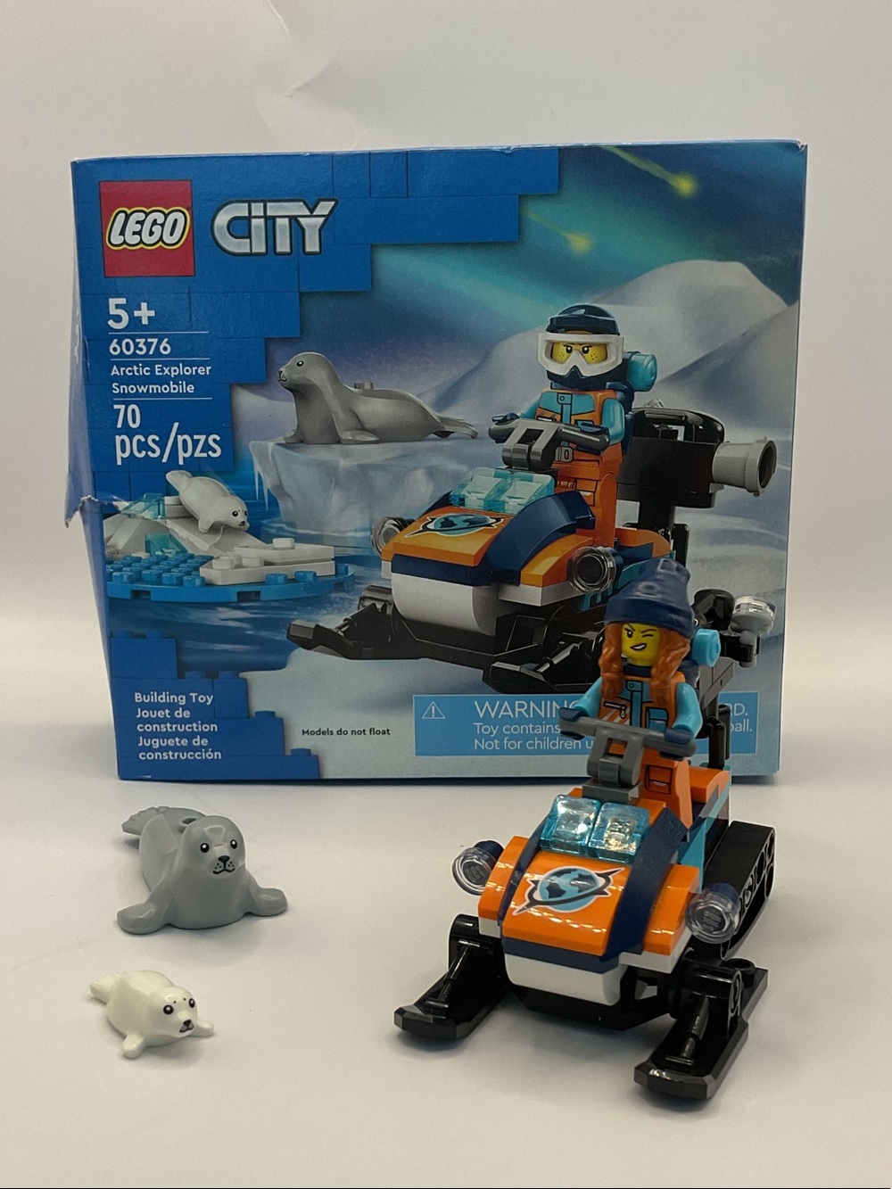 LEGO City 60376 Arctic Explorer Snowmobile - Blue, Orange & White